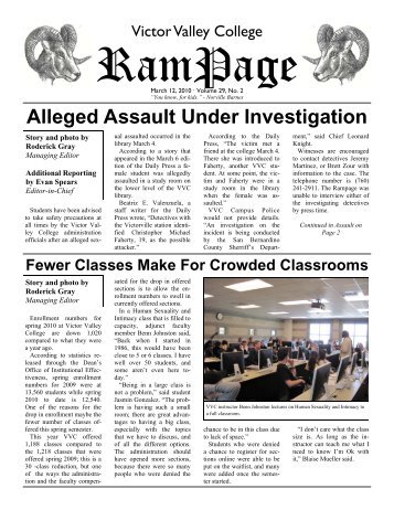 Alleged Assault Under Investigation - Victor Valley College