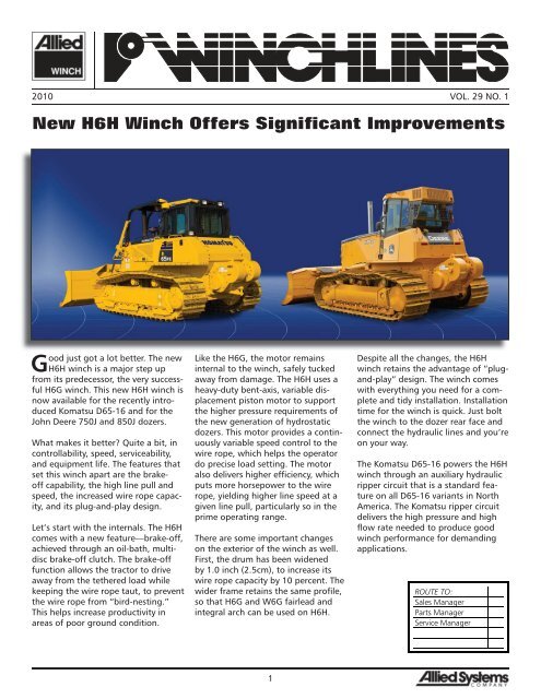 New H6H Winch Offers Significant Improvements - Allied Systems ...