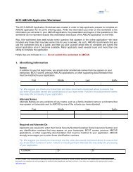 2013 AMCAS Application Worksheet - AAMC