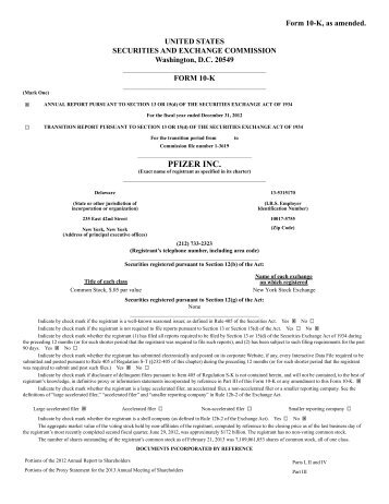 2012 Form 10-K - Pfizer