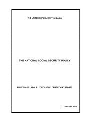 The National Social Security Policy, 2003 - Tanzania