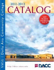 2011-12 Catalog - Dona Ana Community College - New Mexico ...
