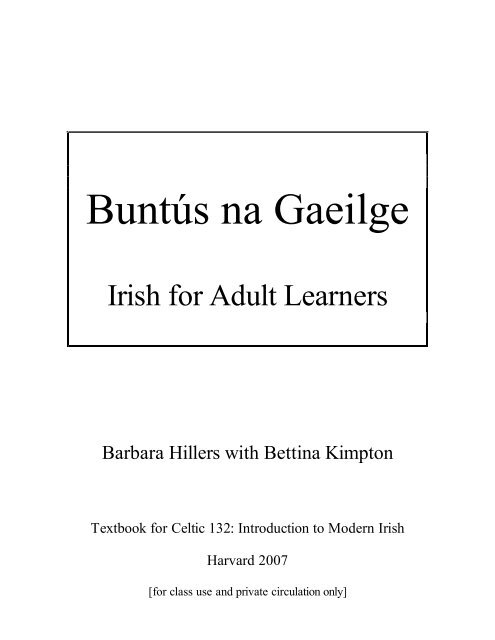 Buntús na Gaeilge - People Fas Harvard - Harvard University