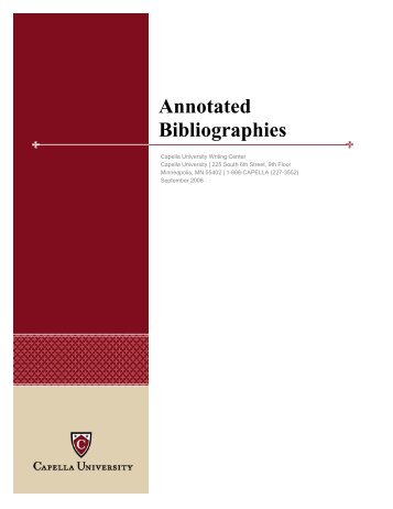 Annotated Bibliographies - Capella University