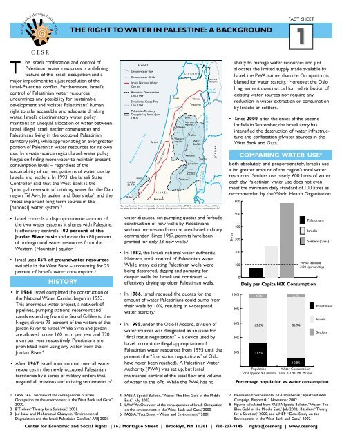 Right to Water in Palestine - Center for Economic and Social Rights