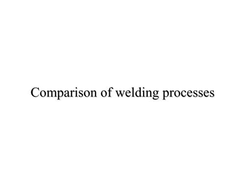 Welding and Allied Processes
