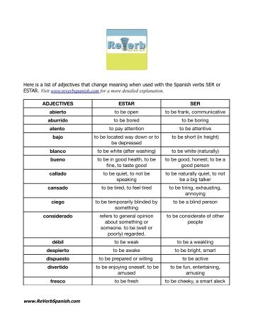 Here is a list of adjectives that change meaning when used with the ...