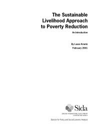 The Sustainable Livelihood Approach to Poverty Reduction