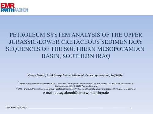 Petroleum system analysis of the Upper Jurassic-Middle