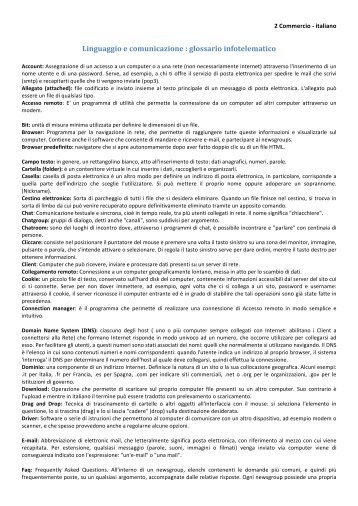 glossario infotelematico - Istituto Elvetico web site