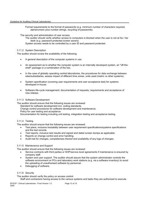 EFGCP Guideline for Auditing Clinical Laboratories - European ...