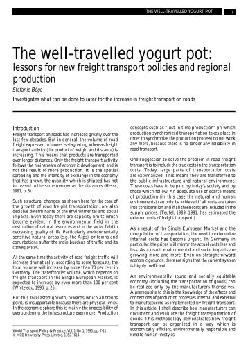 The well-travelled yogurt pot: - Eco-Logica