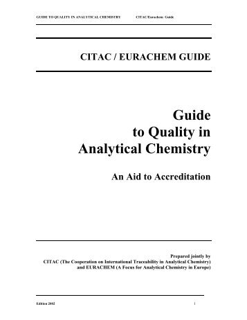 Guide to Quality in Analytical Chemistry - citac