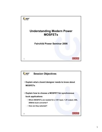 Understanding Modern Power MOSFETs - Fairchild Semiconductor