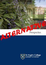 Alternative Prospectus - St Hugh's College JCR - University of Oxford