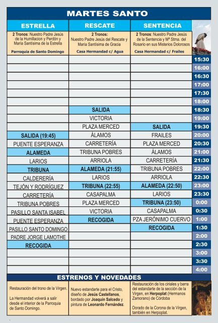 Horarios e Itinerarios