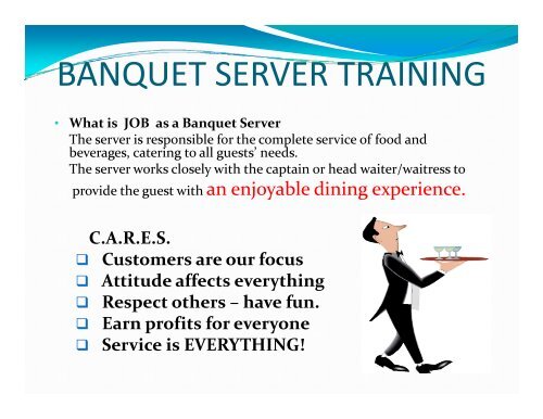 BANQUET SERVER TRAINING - ArmyMWR.org