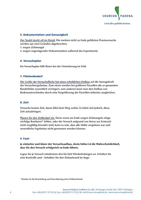 Praxisversuche-Leitfaden (PDF) - Sourcon Padena