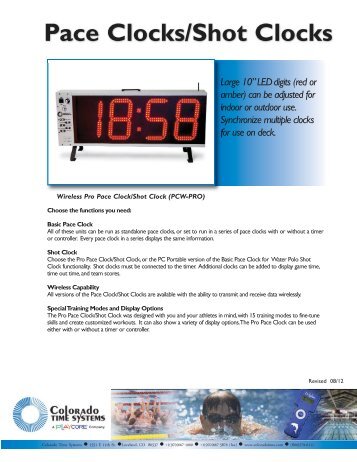 Pace Clock/Shot Clock - Colorado Time Systems