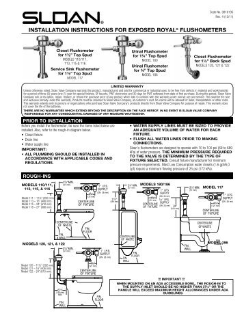 Exposed Royal Flushometers - Sloan Valve Company