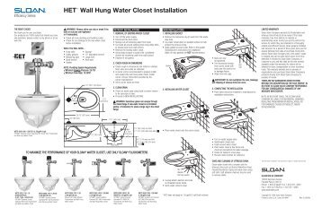 HET Wall Hung Water Closet Installation - Sloan Valve Company