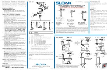 Sloan Exposed Water Closet Flushometers - Sloan Valve Company