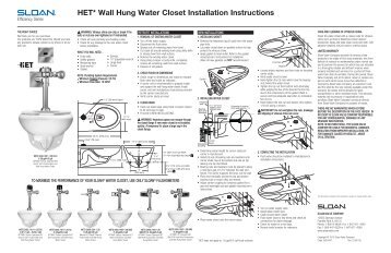 HET* Wall Hung Water Closet Installation Instructions - Sloan Valve ...