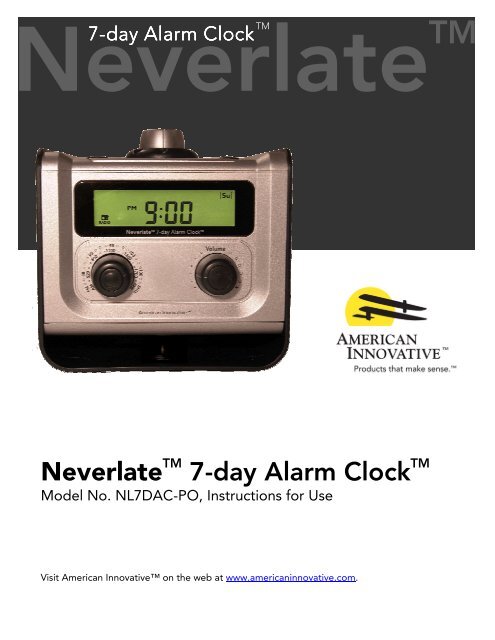 Neverlate 7-day Alarm Clock - American Innovative