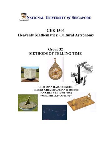 GEK 1506 Heavenly Mathematics: Cultural Astronomy Group 32
