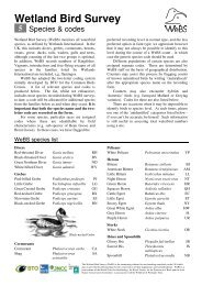Species and codes - British Trust for Ornithology
