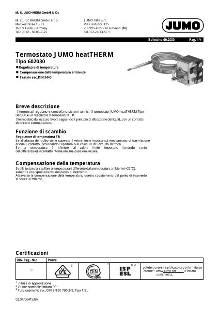 Termostato JUMO heatTHERM