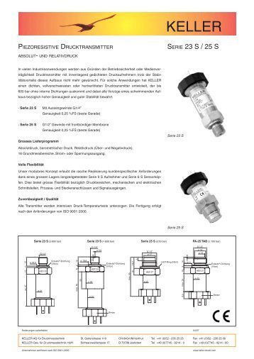 SERIE 23 S / 25 S - Keller AG