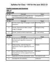 Syllabus for Class – VIII for the year 2012-13 - Apeejay School