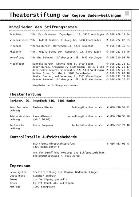 Veranstaltungen der Saison 2007/2008 - Kurtheater Baden