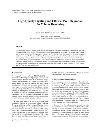 High-Quality Lighting and Efficient Pre-Integration for Volume ...