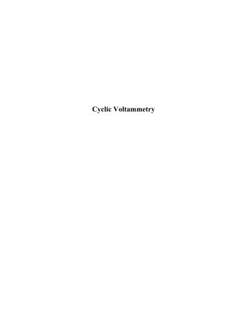 Cyclic Voltammetry - Chemistry Courses