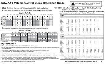 Volume Control Quick Reference Guide