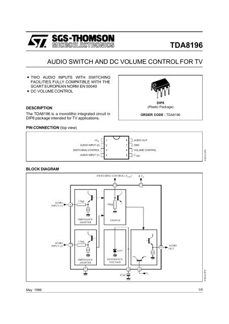 AUDIO SWITCH AND DC VOLUME CONTROL FOR TV - ClassicCMP