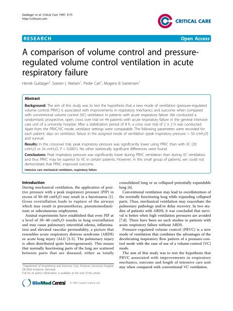 A comparison of volume control and pressure-regulated volume ...
