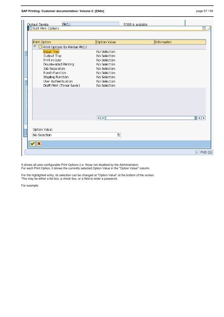 SAP Printing Customer documentation Volume 2 : [ZA0x] The ... - ELP