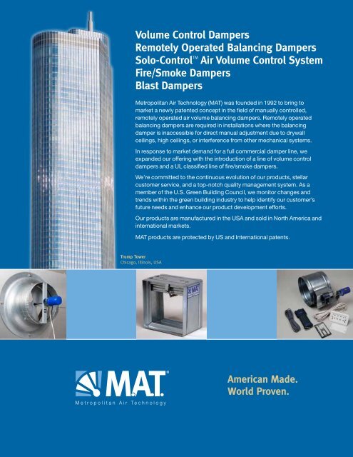 Volume Control Dampers Remotely Operated Balancing Dampers ...