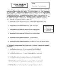Density Worksheet Mrsyeomanssciencepage Density Worksheet Mrsyeomanssciencepage
