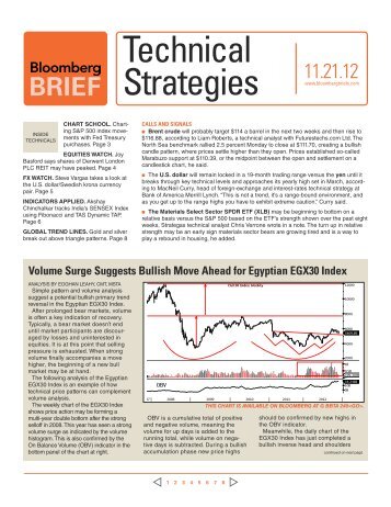 Technical Strategies 11.21.12 - Bloomberg | Brief