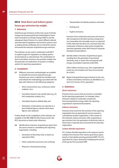 Indicator Protocols Set Environment (EN) - Global Reporting Initiative