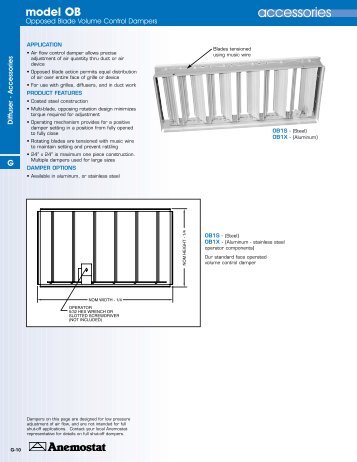 Opposed Blade Volume Control Dampers - Anemostat HVAC