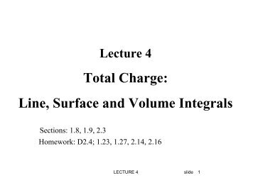 Total Charge: Line, Surface and Volume Integrals