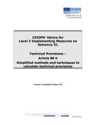 CEIOPS' Advice for Level 2 Implementing Measures on Solvency II ...