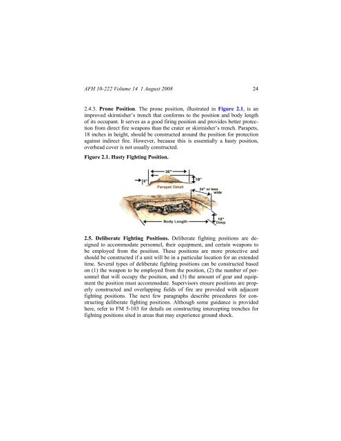 Civil engineer guide to fighting positions, shelters, obstacles