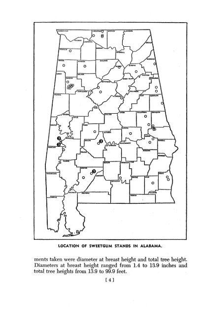 VOLUME TABLE for NATURAL SWEETGUM in ALABAMA - Auburn ...