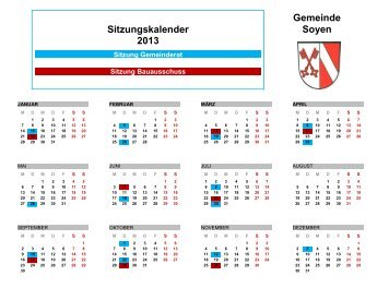 Sitzungskalender Gemeinderat und ... - Gemeinde Soyen